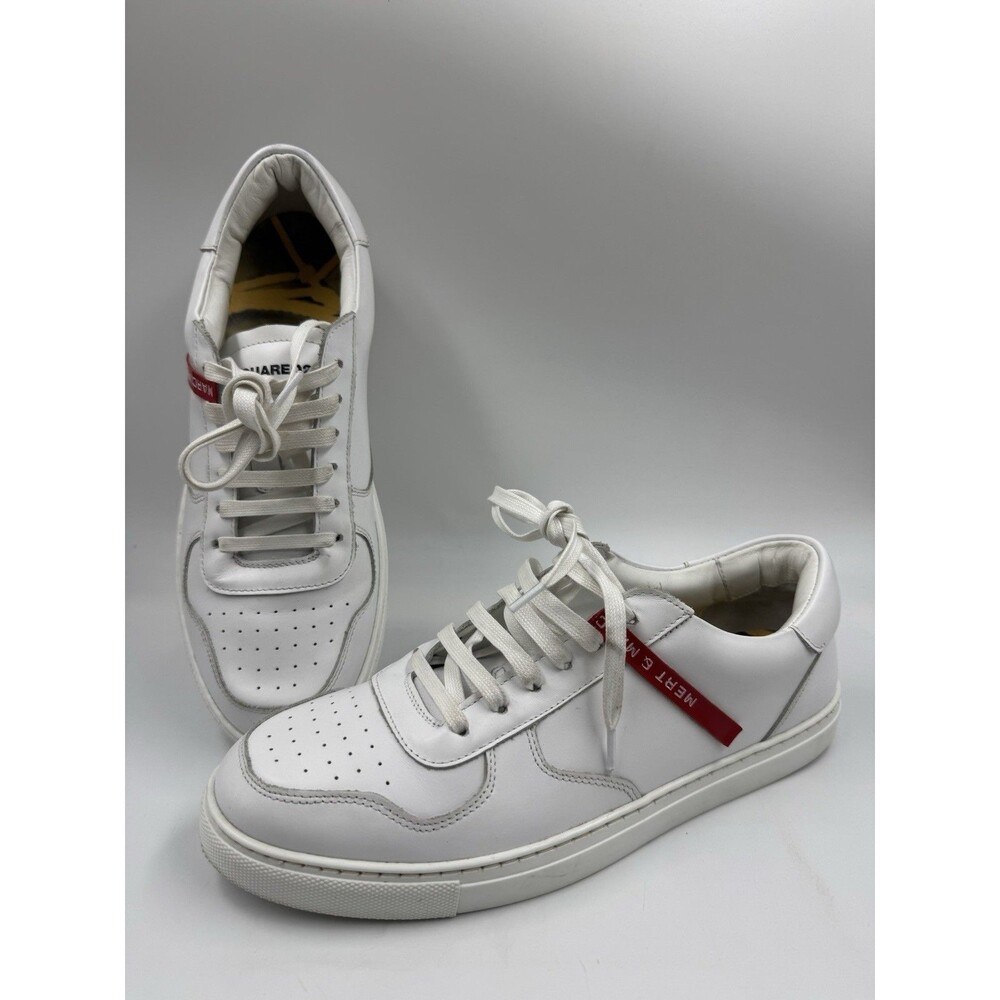 DSQUARED2 x MERT & MARCUS 1994 Leather Sneakers Shoes US 7.5 EU40 White, Logo